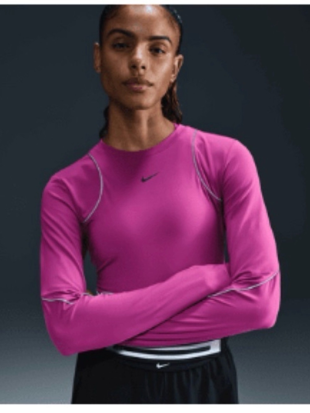 Nike Running Division Women's Pink Long Sleeve Top sz small reflective